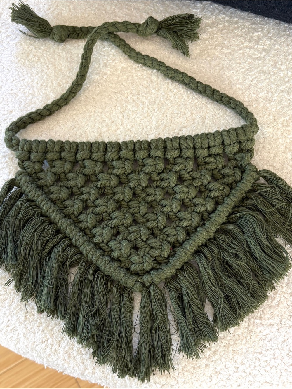 Handmade Green Macramé Dog Bandana